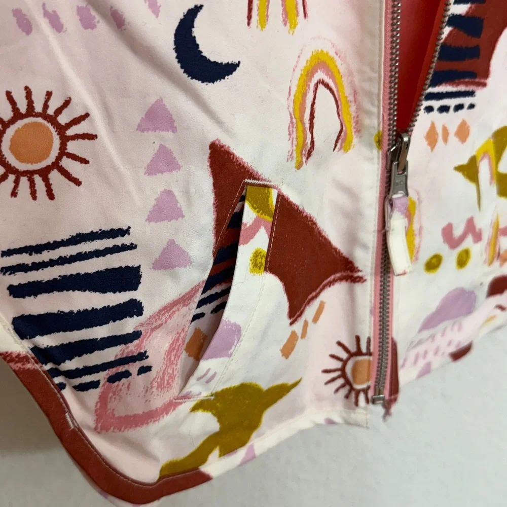 OshKosh • Reversible Rain Poncho with Colorful Boho Western Aztec Rainbow Print